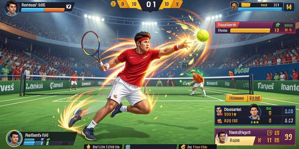 Screenshot menunjukkan karakter dalam aksi menarik.